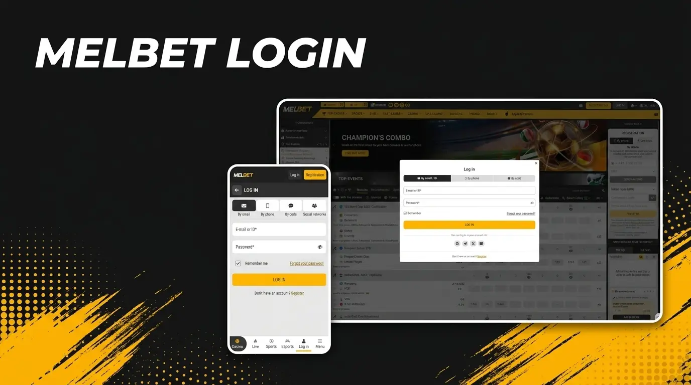 Melbet login screens