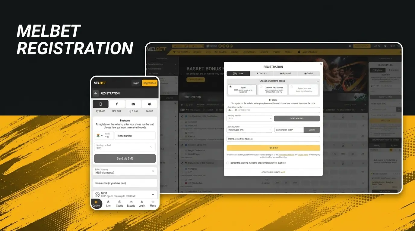 Melbet registration form