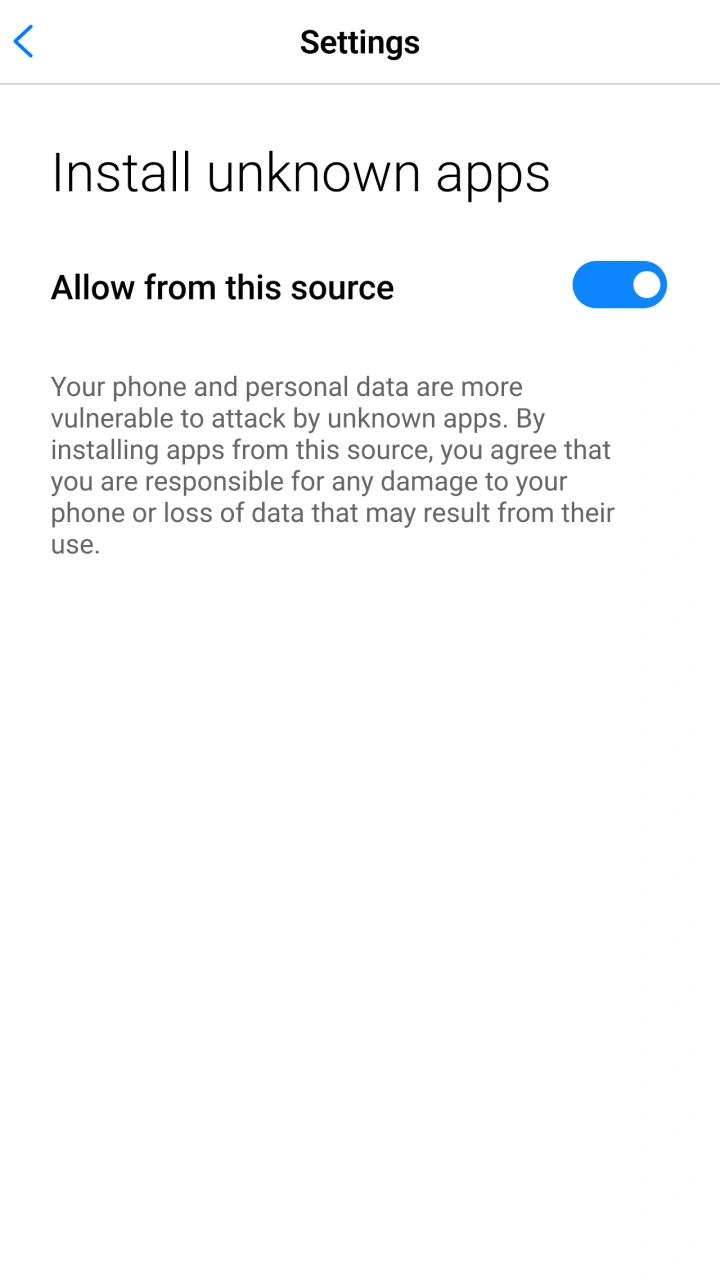 Allow installation - Melbet screenshot