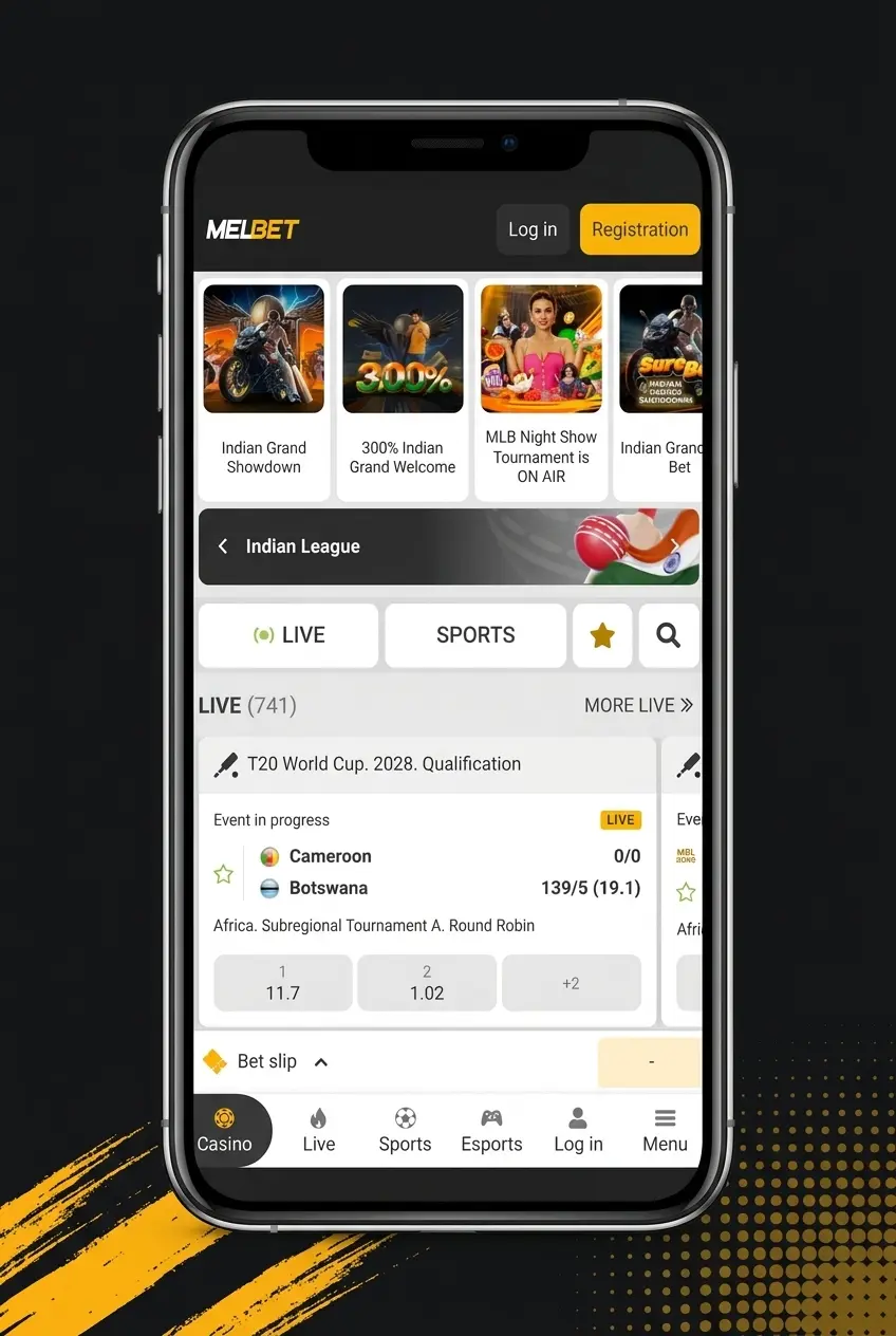 Add the odds - Melbet screenshot